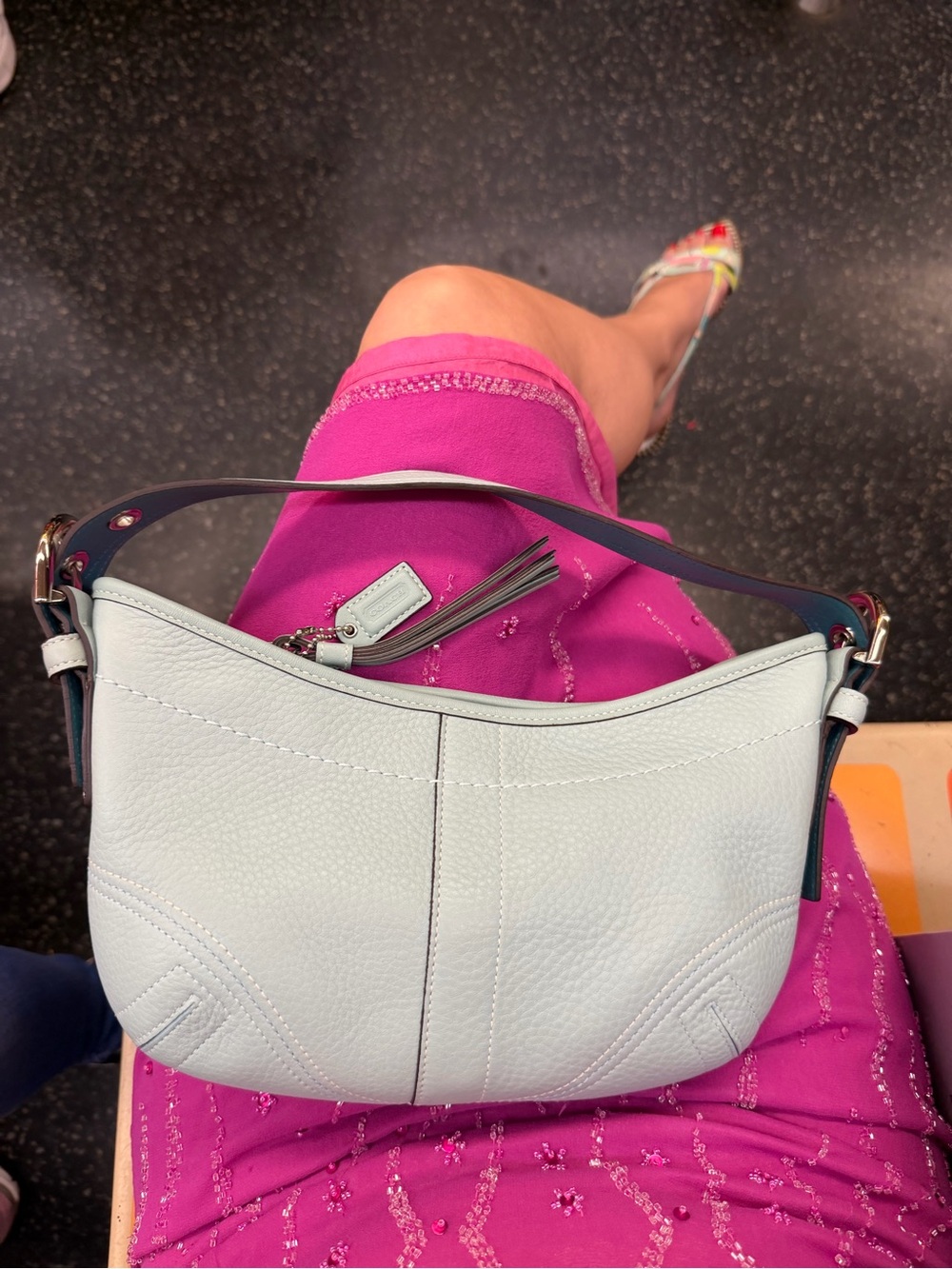Vintage Y2K Coach Soho Mini Hobo Sky Blue Shoulder Bag